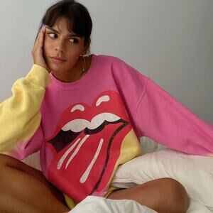 Pink and yellow ombre tie dye sweatshirt